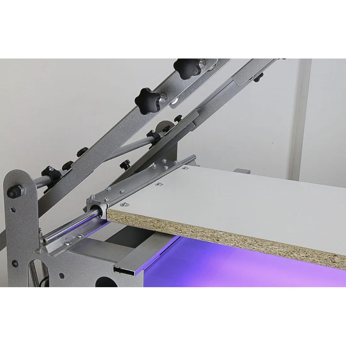 The DIY Screen Printing team workspace with screen printing equipment